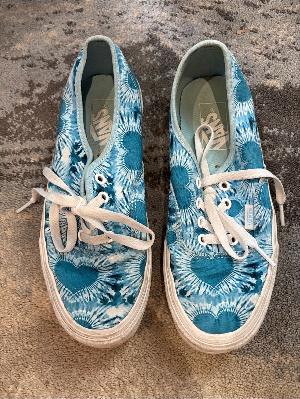 Vans Blue Tie-Dye Heart Canvas Sneakers
